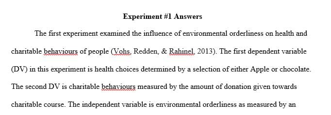 Identify the IV(Independent Variables) and its levels.