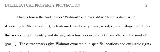 Identify the intellectual property of a company you are familiar with or by an internet search.