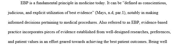 Nurses in various settings are adopting a research-based (or evidence-based) practice that incorporates research findings 