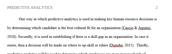 Research and read at least two additional articles on human capital predictive analysis.