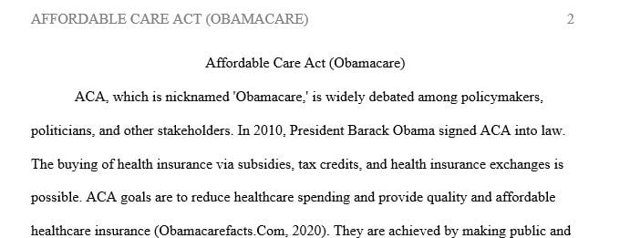 Review the resources for this week and reflect on your role as a health care executive in implementing ACA provisions