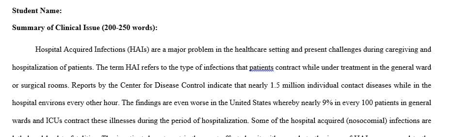 Select a nursing practice problem of interest to use as the focus of your research.