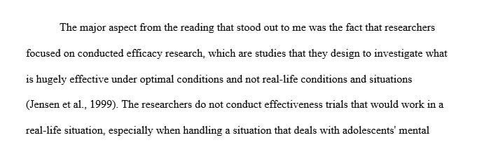 What aspects of the weekly readings stood out to you when it comes to the topic of research in the real world
