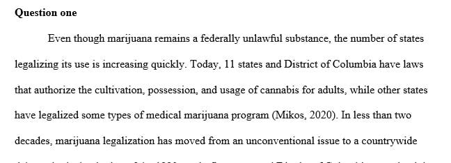 What is your responsibility to the staff and consumer regards medical marijuana usage during employees “off time