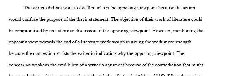 Why does the writer not want to spend much time on an opposing viewpoint