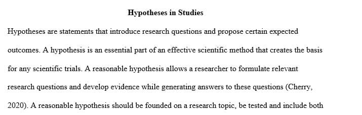 Why is it important to develop hypotheses for a study