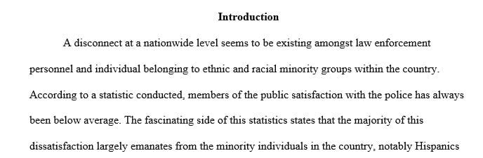 Write a 750-1000 word essay on police officers and their relationship with minority groups.