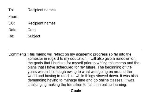 Write a progress report that fulfills your promise to describe your progress toward your educational goal.