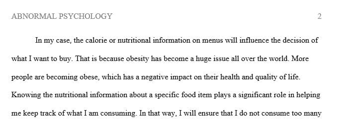 You have all seen calorie/nutritional information on menus.