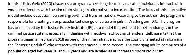 Choose an article that relates to criminal justice 