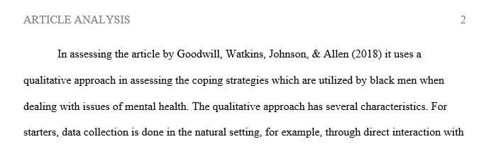 Conduct your own literature search to find a published study that represents one of the approaches.