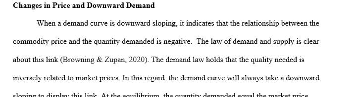 Explain how changes in prices result in a downward sloping demand.