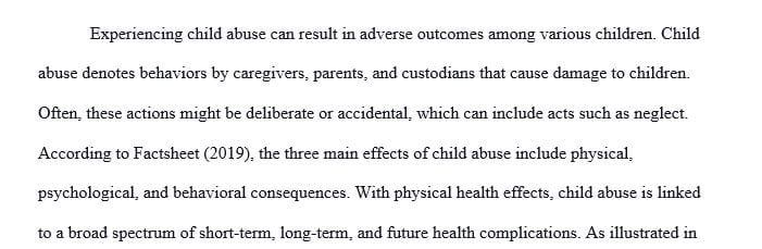 Identify and explain the various negative effects experienced by victims of child abuse