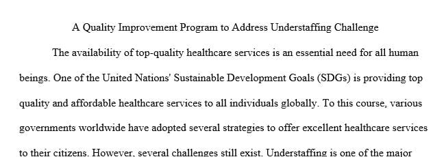 Propose a quality improvement initiative from your place of employment that could easily be implemented if approved.