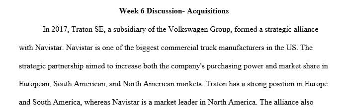 Research acquisitions that are currently underway and choose one of these acquisitions to discuss.