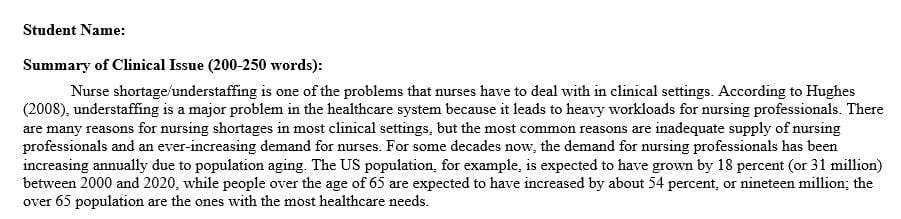 Select a nursing practice problem of interest to use as the focus of your research