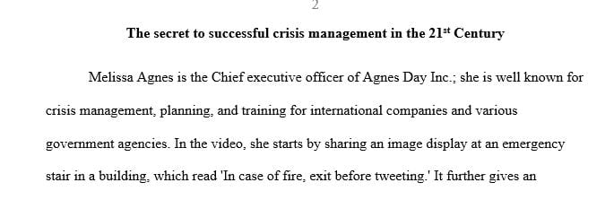 The Secret to Successful Crisis Management in the 21st Century
