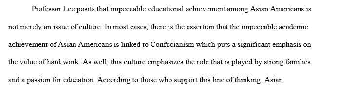 Why isn’t high educational attainment for Asian-Americans simply a question of culture, according to Lee