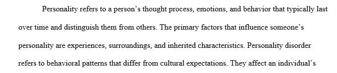 Write a Research Paper about Personality Disorders
