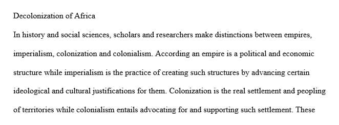 Write about the history of decolonization in Africa during the second half of the 20th century