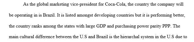 Assume you are the global marketing VP of Coca-Cola or Pepsi-Cola, two highly successful global brands.