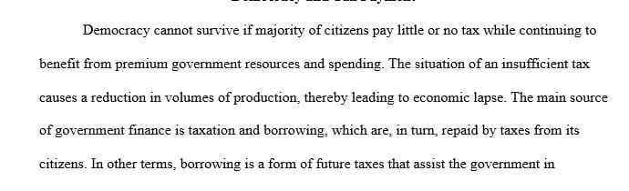 Can democracy survive if a majority of the citizenry pay little or nothing in taxes while benefiting directly from a higher level of government spending