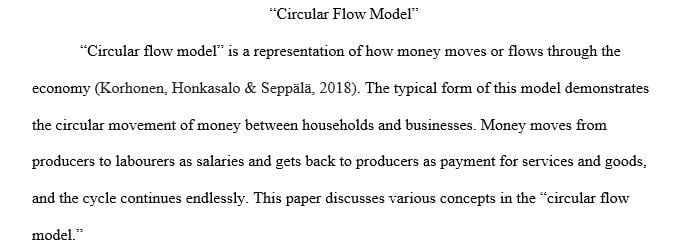 Circular Flow Model One way to understand how the economy works is the circular flow model.