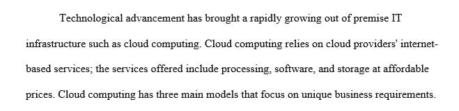 Cloud computing can create huge competitive advantages if applications and services are correctly architected to satisfy the business requirements.