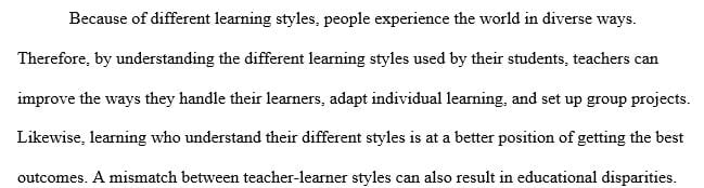 Compare your current preferred learning strategies to the identified strategies for your preferred learning style.