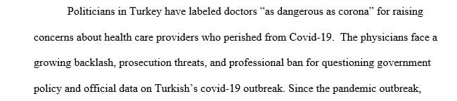Describe a case of medicine and political conflict in your own words