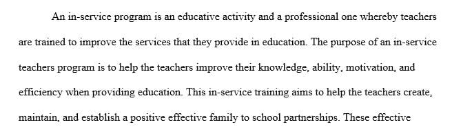 Develop a 4-hour workshop for a teacher in-service day that focuses on ways to establish and maintain positive effective family-school partnerships