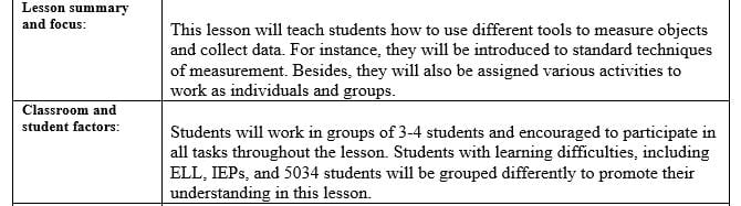 Develop a lesson plan using the COE Lesson Plan Template that prepares students for learning and is meaningful and appropriate.