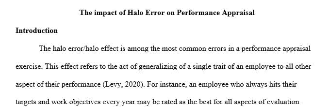 Does all halo error result in inaccurate performance ratings