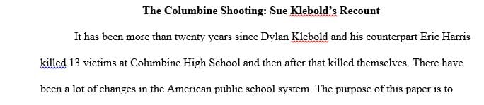 Examine Mrs. Klebold’s observations about the link between mental health and violent criminal behavior