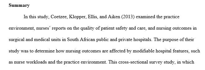 Explain the ways in which the findings might be used in nursing practice
