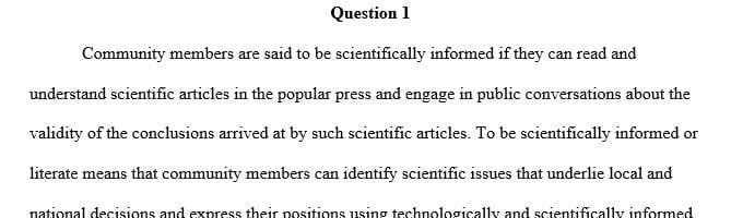 How can being a more scientifically informed member of society benefit you and your community