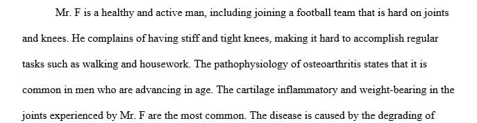 How do anti-inflammatory drugs and analgesics help Mr. F deal with this form of arthritis