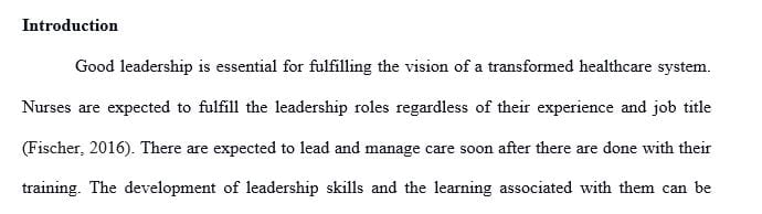 Nurses must strive to be leaders every day. develop 10 ways to include leadership in your daily activities.