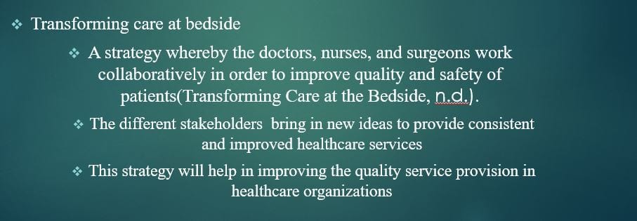 Select a quality improvement focus (QIF) area to improve patient outcomes in beyond the 3 issues that you identified
