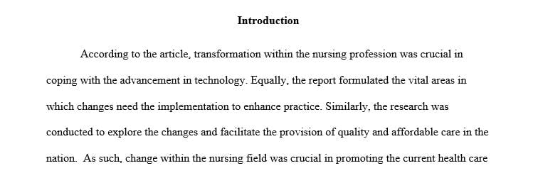 Summarize the four messages outlined in the IOM report and explain why these are significant to nursing practice.