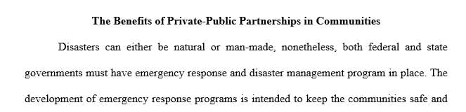 The benefits of private-public partnerships in communities