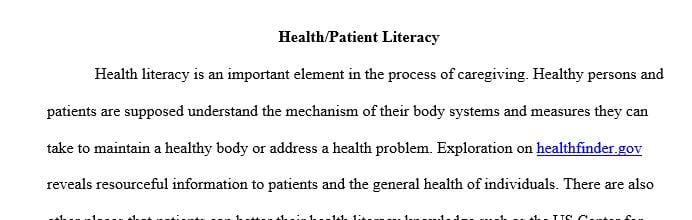 Think of other reputable resources that are available to improve patient literacy.