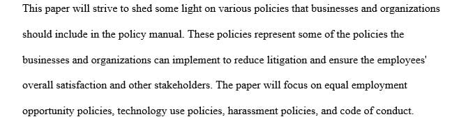 Why should these elements be in a policy manual