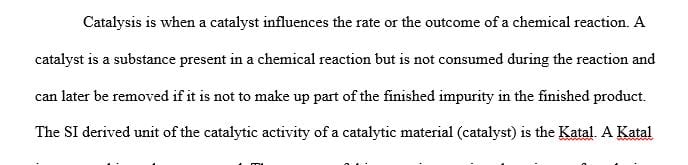 Write about Catalysis and Catalytic Materials
