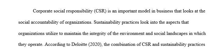 Evaluate different models of corporate social responsibility