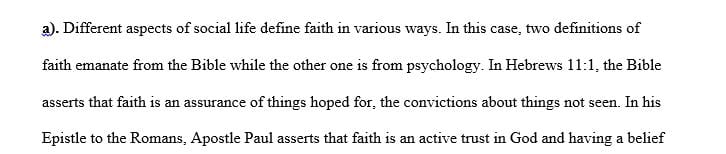 Find one other New Testament reference to faith and quote it.