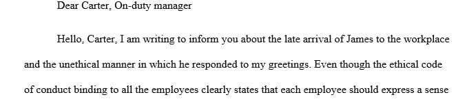 Write a Professional Email Message from the perspective of a character in the scenario