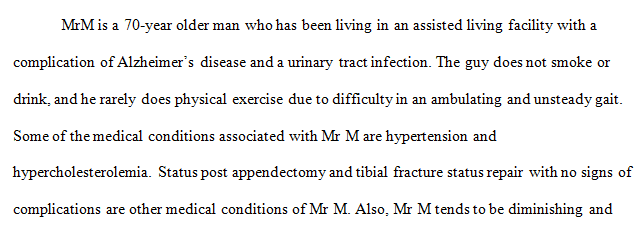 Evaluate the Health History and Medical Information for Mr. M.