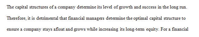 How would a financial manager determine optimal capital structure