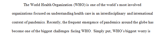 Select a global health issue affecting the international health community.